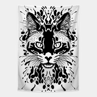 Cute Cat Illusion Design, Funny Cat Lover Gift Idea Tapestry