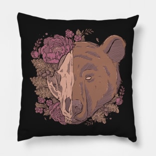 Autumn Bear Skull Pillow