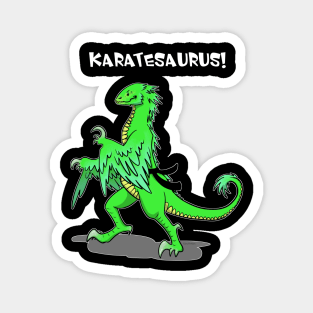 Karatesaurus - green for dark backgrounds Magnet