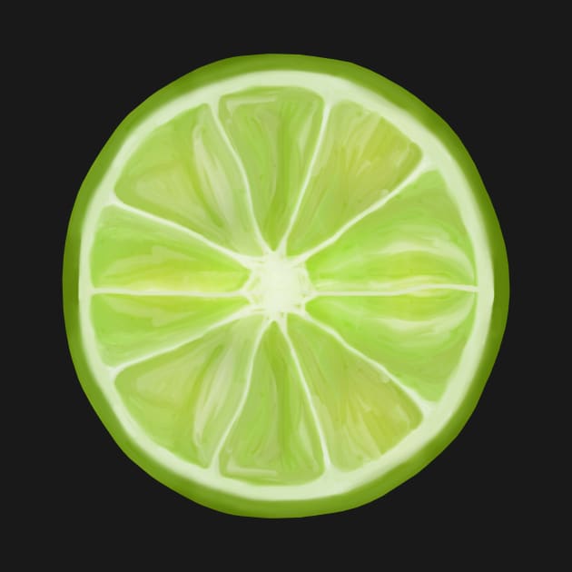 Green Lime Citrus Circle Slice by Art by Deborah Camp