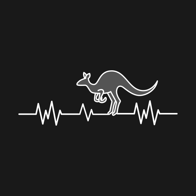 Australian Kangaroo Heartbeat Pulse Australia Fun by Foxxy Merch