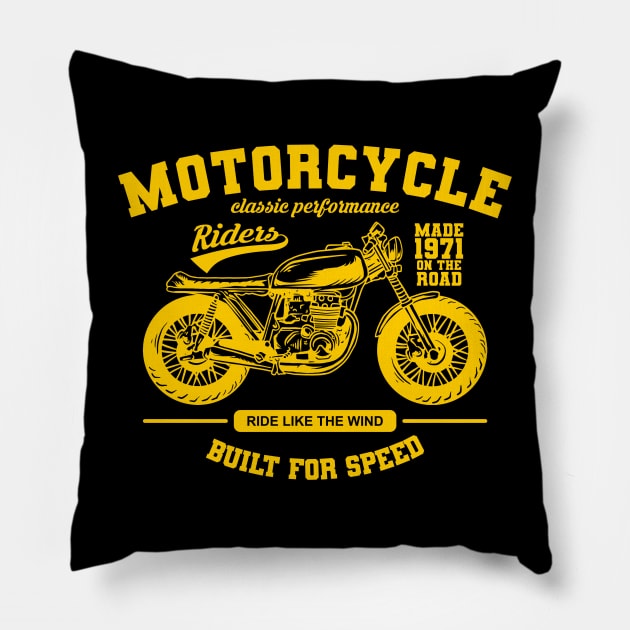 CLASSIC MOTORCYCLE VINTAGE Pillow by AnggiePratama