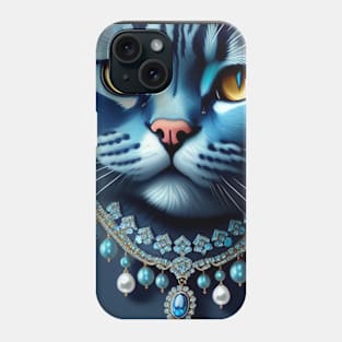 Jeweled British Blue Cat Phone Case