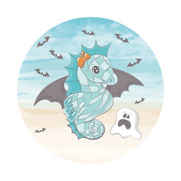 Halloween Seahorse Ghost by Art master