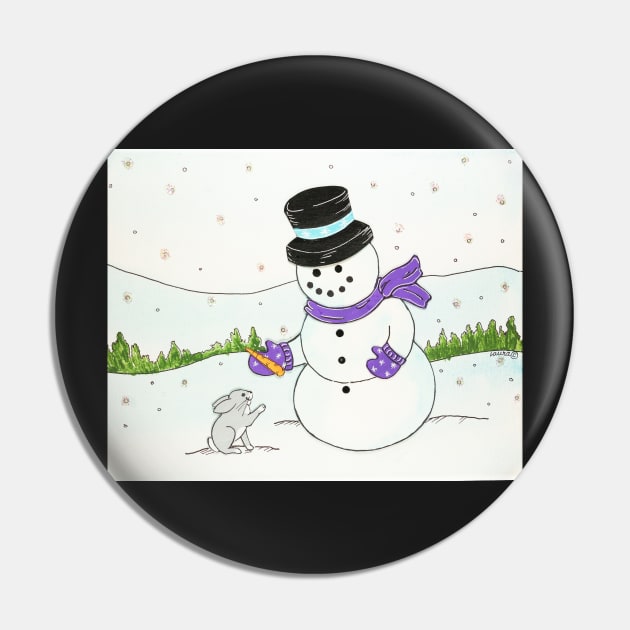 Snowman Pin by LauraCLeMaster