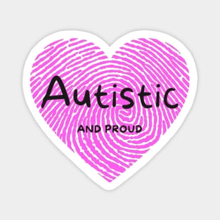 Pink Fingerprint Autistic And Proud Magnet