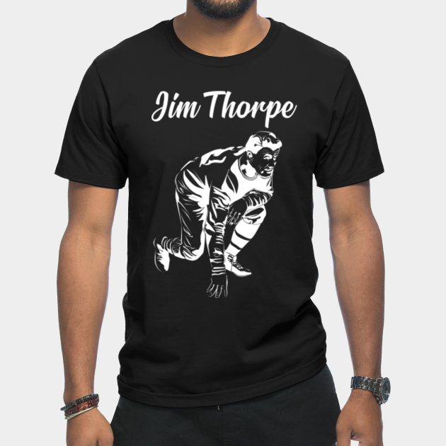 Jim Thorpe Native American Athlete Sports Wear Retro Pop Art White - Jim Thorpe - T-Shirt