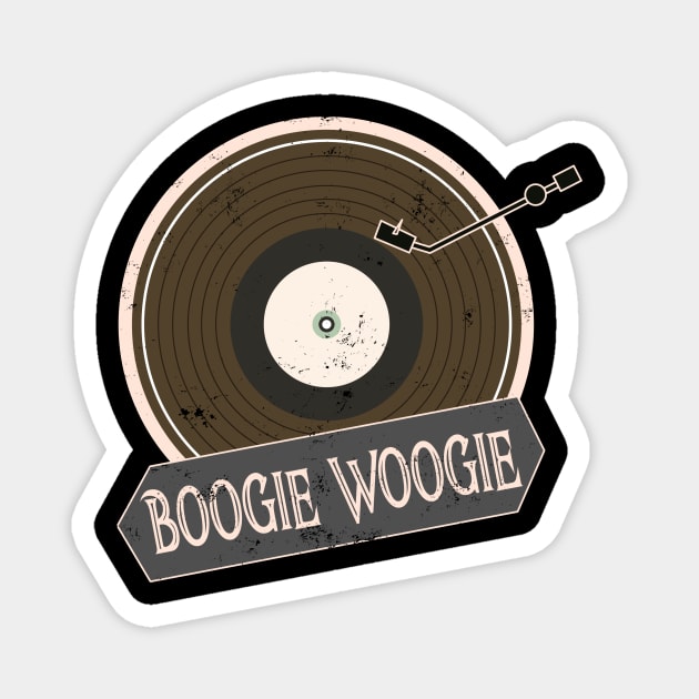 Boogie Woogie Turntable Vintage Design Magnet by echopark12