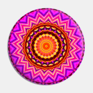 Optical illusion. Psychedelic Coral and purple kaleidoscope print Pin