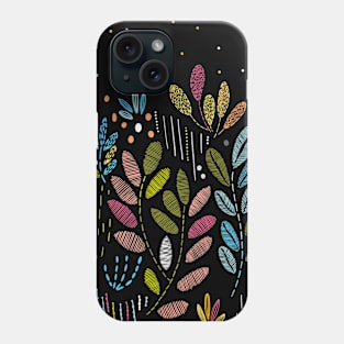 Embroidered foliage Phone Case