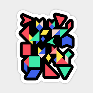 Geometric Cats colourful Magnet