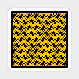 Black background with yellow geometric shapes design Magnet