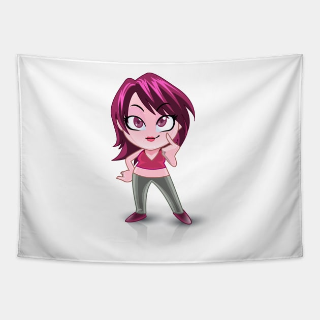 purple lover, beautiful Girl cartoon character Tapestry by EDSERVICES