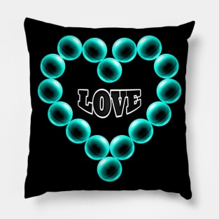 Love Heart in Turquoise Color Pillow