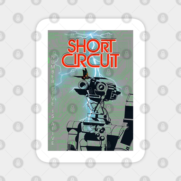 Short circuit minimal movie poster artwork Magnet by retromegahero