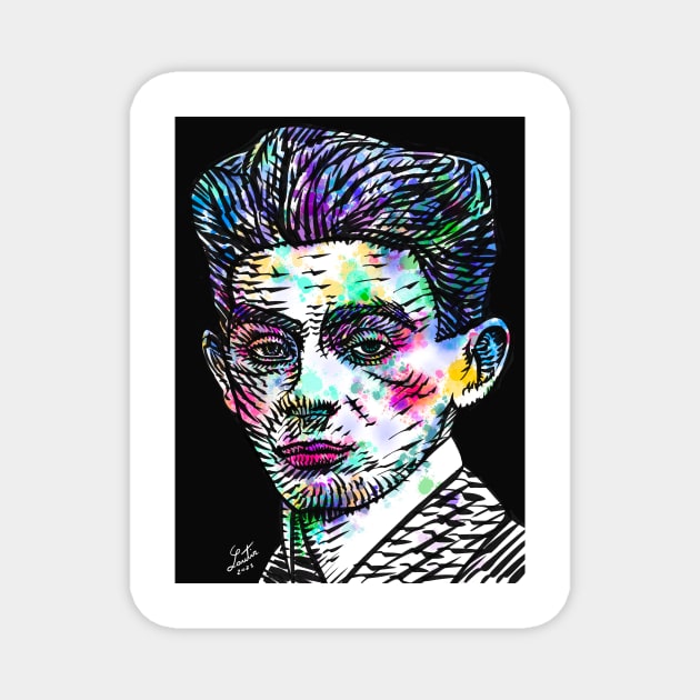 EGON SCHIELE watercolor and ink portrait .1 Magnet by lautir