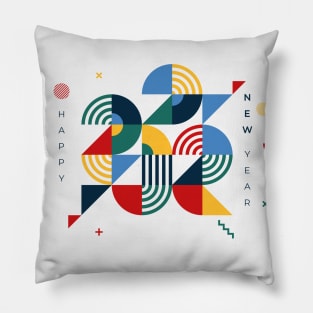Happy New Year 2022 // Modern Geometric Design Pillow