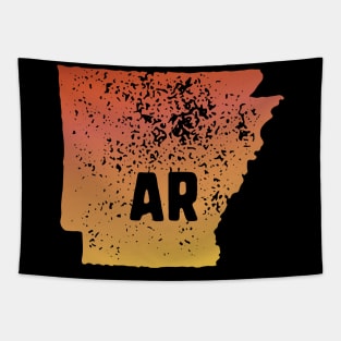 US state pride: Stamp map of Arkansas (AR letters cut out) Tapestry