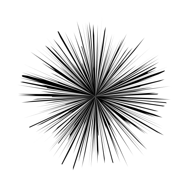 Circular Spikes Geometric Abstract Black and White by k10artzone