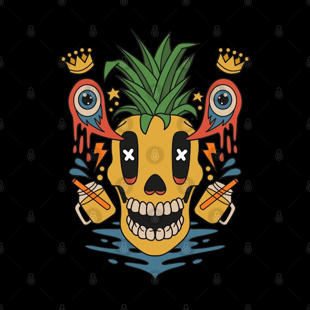 Skull Pineapple Illustration by Mako Design 