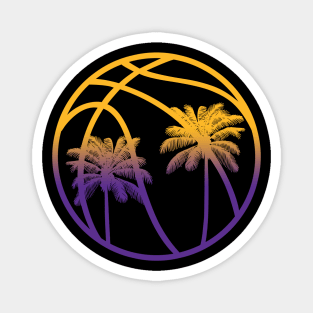 LA Palm Tree Basketball - Black Magnet