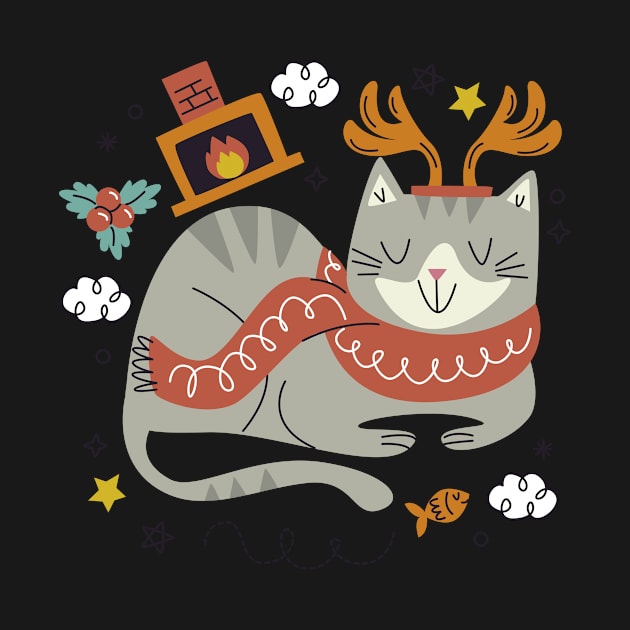 Meowy Christmas Cat by AvocadoShop