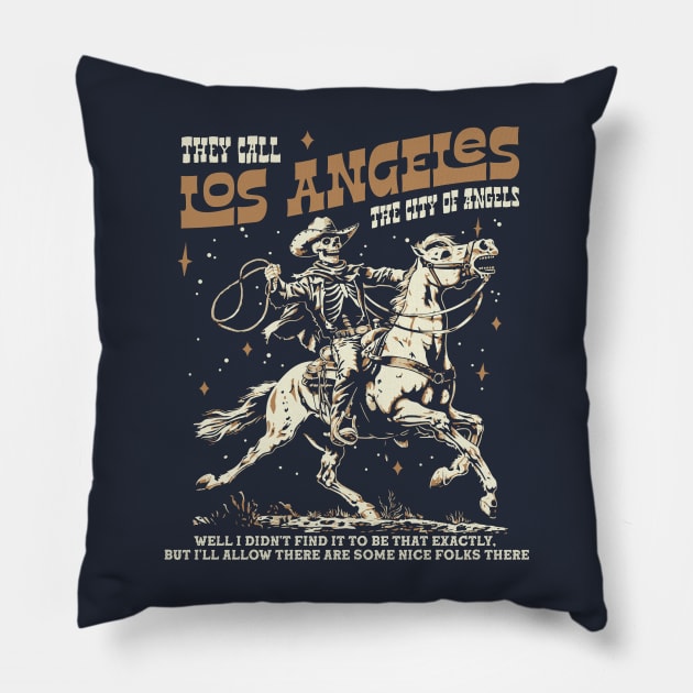 Los Angeles The City of Angels Funny Big Lebwoski Dude Movie Quote Pillow by GIANTSTEPDESIGN