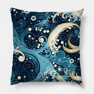 Abstract Swirls and Waves Effect illustration Pillow