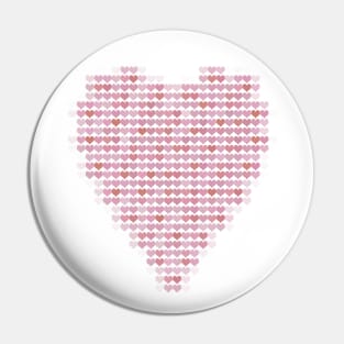 Daisy Pink Heart Filled with Hearts for Valentines Day Pin