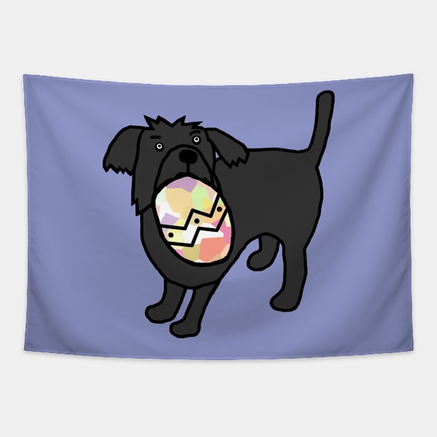 Cute Dog Holding Easter Egg Tapestry by ellenhenryart