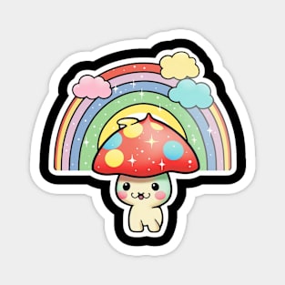 Trippy Kawaii Mushroom Magnet