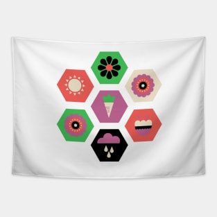 Bloom Garden - Hexagon Tile Tapestry