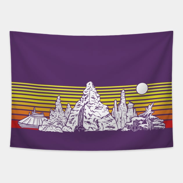 Retro Mountain Stripes Tapestry by Heyday Threads