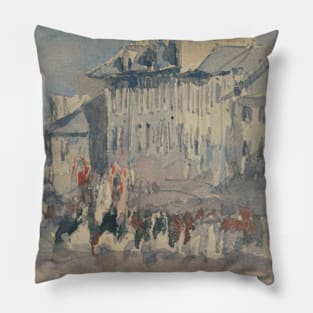 A Religious Procession by David Cox Pillow