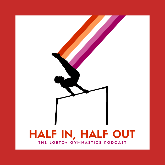 HIHO Logo (Lesbian Flag - Block Logo) by Half In Half Out Podcast