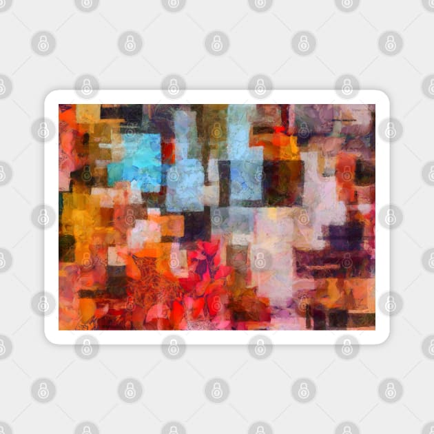 Colorful abstract painting Magnet by rolffimages