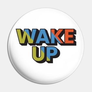 Wake up 3d style motivational typography design Pin