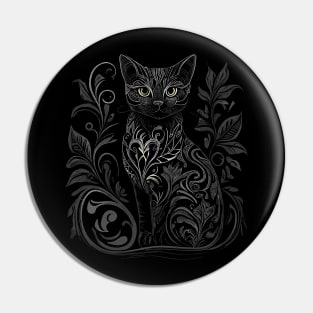 Retro Gothic Style Cat Gifts Vintage Cat Pin