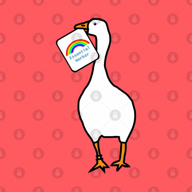 Goose with Stolen Essential Worker Rainbow Card by ellenhenryart