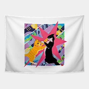 Fighting Cats Tapestry