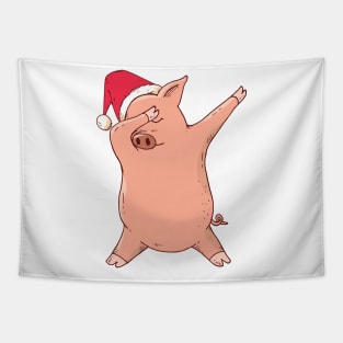 Dabbing Christmas Pig Tapestry