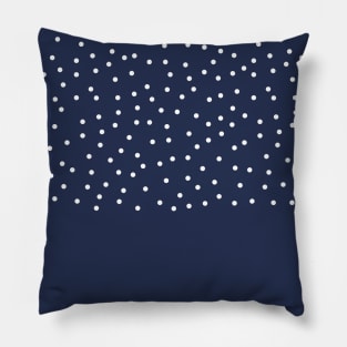 Blue and white snow pattern. Minimalist Christmas pattern. Calm falling snowflakes trendy pattern in minimalistic style. Pillow
