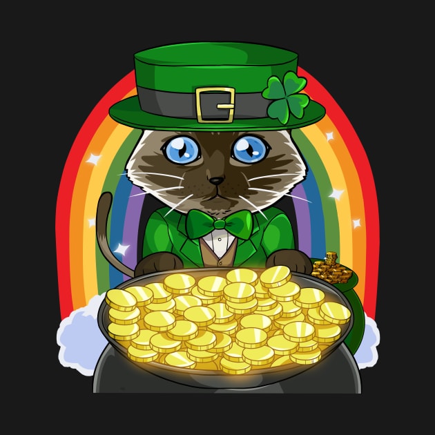 Siamese Cat Leprechaun St Patricks Day by Noseking