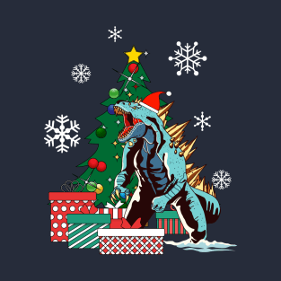 Godzilla Around The Christmas Tree T-Shirt