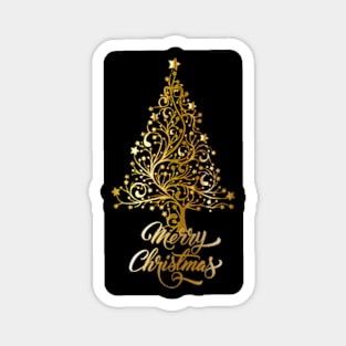 Golden Christmas tree Magnet