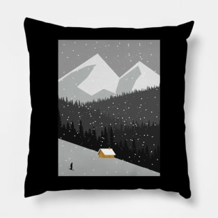 Snowfall Landscape Pillow