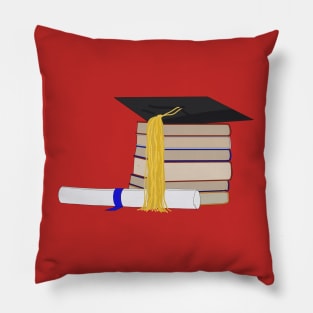 Books, Graduate Cap and Certificate Pillow