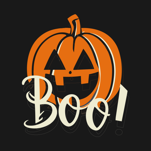 Spooky Halloween Pumpkin and Boo Text - Scare Up Some Fun! by Mrweb Artist