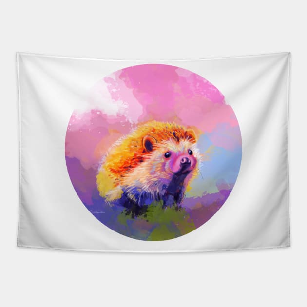 Sweet Dreams - Hedgehog Cute Small Animal Tapestry by Flo Art Studio