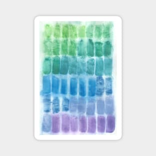 Green, Blue, Purple, Rectangles - Abstract Watercolor Painting Magnet